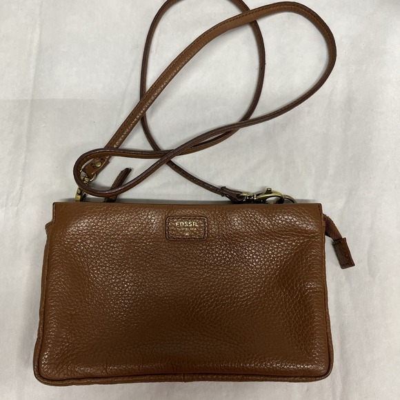 Fossil Handbags - Fossil Small Women's Brown Leather Crossbody Purse Bag